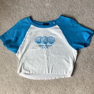 Pacsun blue beach club crop top